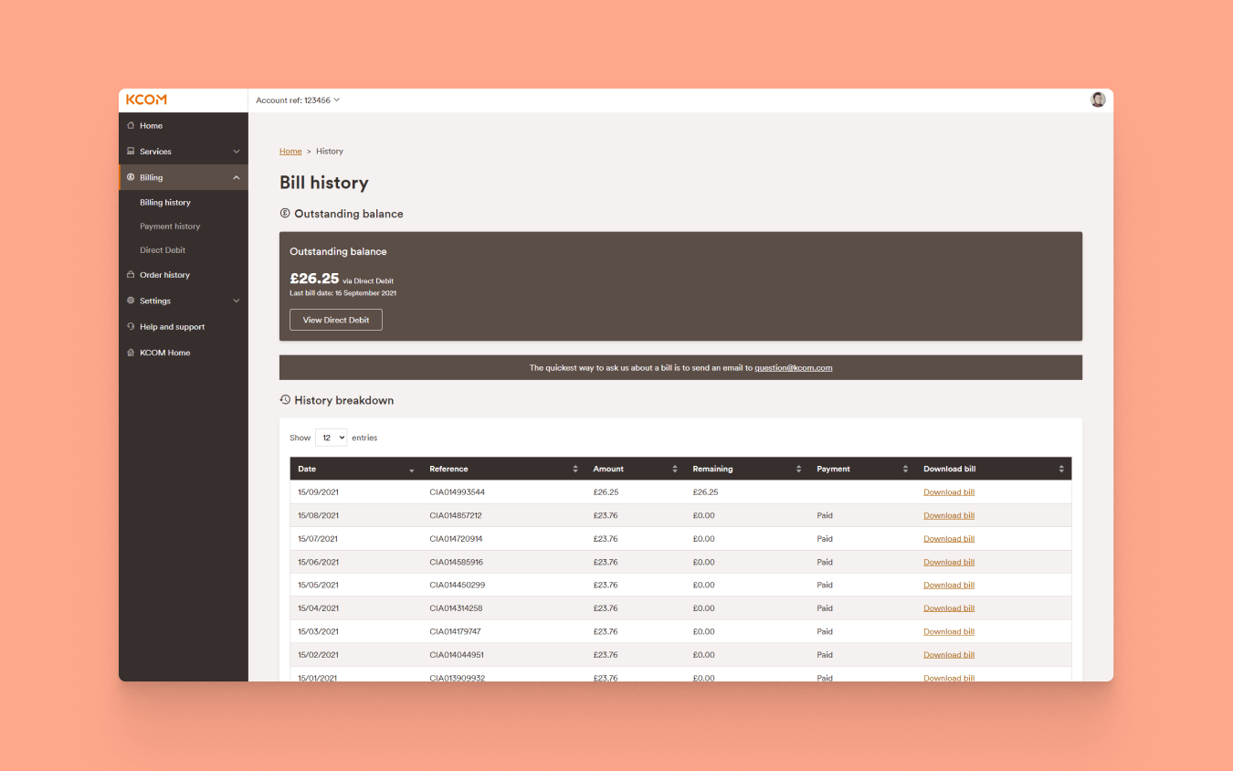 The image shows order history of My Account.